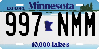 MN license plate 997NMM