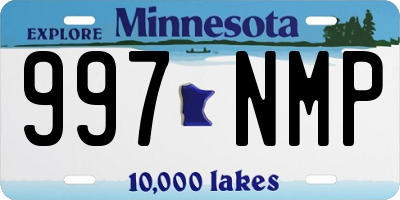 MN license plate 997NMP