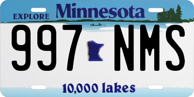 MN license plate 997NMS