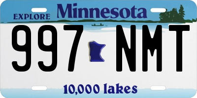MN license plate 997NMT