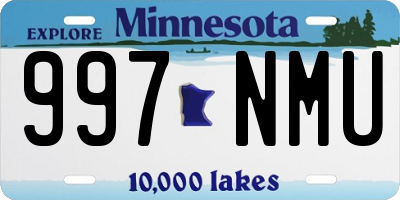 MN license plate 997NMU