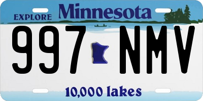 MN license plate 997NMV