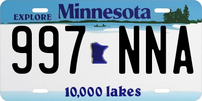 MN license plate 997NNA