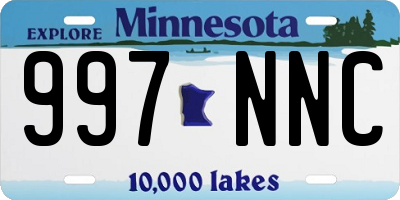 MN license plate 997NNC