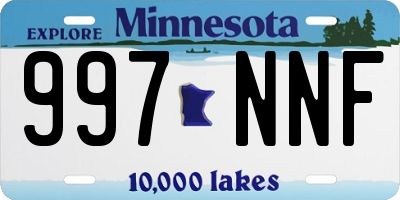 MN license plate 997NNF