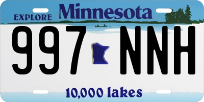 MN license plate 997NNH