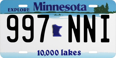 MN license plate 997NNI