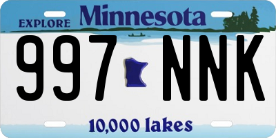 MN license plate 997NNK