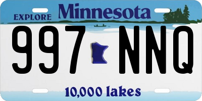 MN license plate 997NNQ