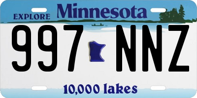 MN license plate 997NNZ