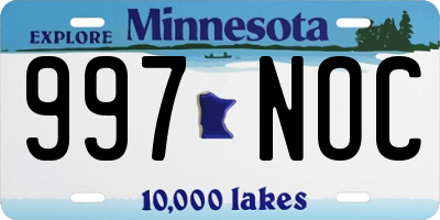 MN license plate 997NOC
