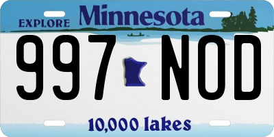 MN license plate 997NOD