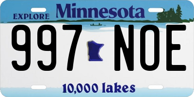 MN license plate 997NOE