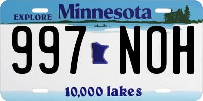 MN license plate 997NOH