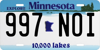 MN license plate 997NOI