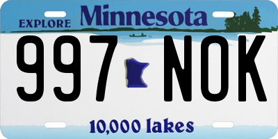 MN license plate 997NOK