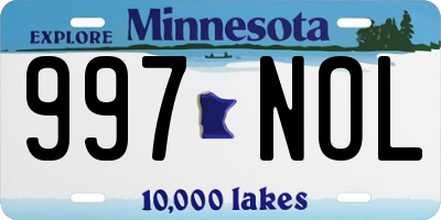 MN license plate 997NOL