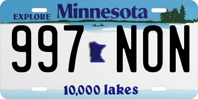 MN license plate 997NON