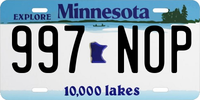 MN license plate 997NOP