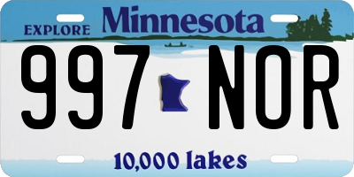 MN license plate 997NOR