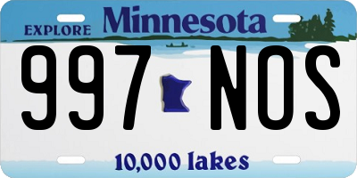 MN license plate 997NOS