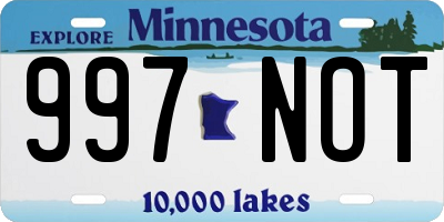 MN license plate 997NOT