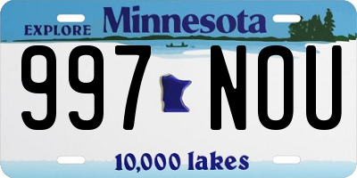 MN license plate 997NOU