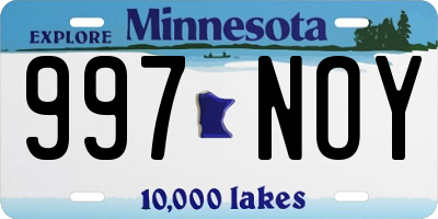 MN license plate 997NOY