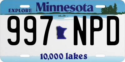 MN license plate 997NPD