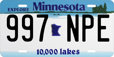 MN license plate 997NPE