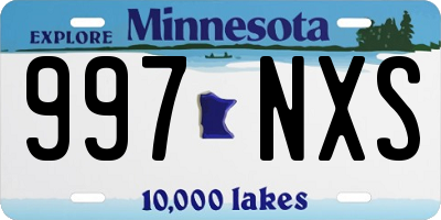 MN license plate 997NXS