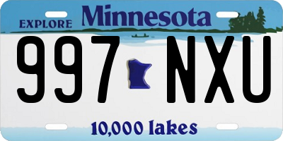 MN license plate 997NXU