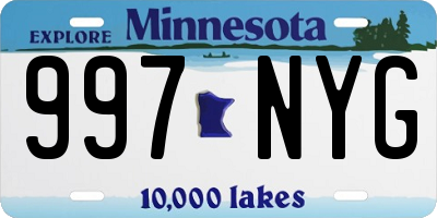 MN license plate 997NYG