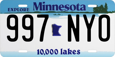 MN license plate 997NYO