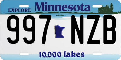 MN license plate 997NZB