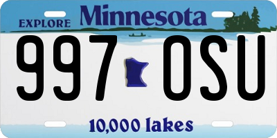 MN license plate 997OSU