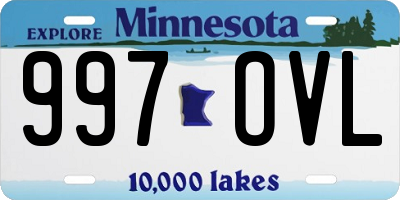 MN license plate 997OVL