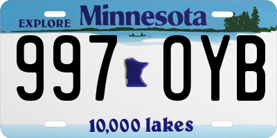 MN license plate 997OYB
