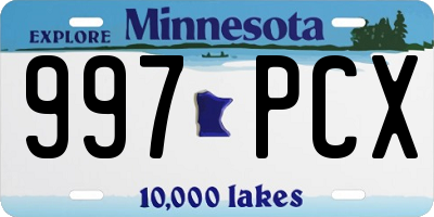 MN license plate 997PCX