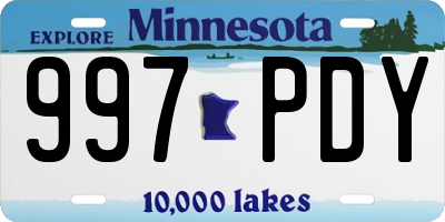 MN license plate 997PDY