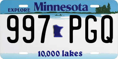 MN license plate 997PGQ