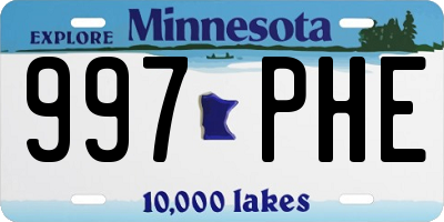 MN license plate 997PHE