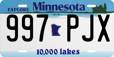 MN license plate 997PJX