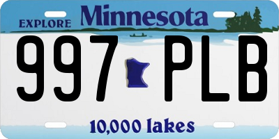 MN license plate 997PLB