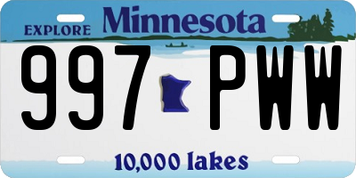 MN license plate 997PWW