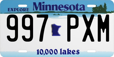 MN license plate 997PXM