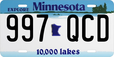 MN license plate 997QCD