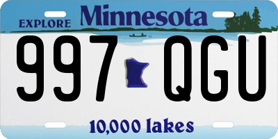 MN license plate 997QGU
