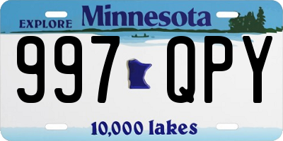 MN license plate 997QPY