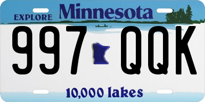 MN license plate 997QQK